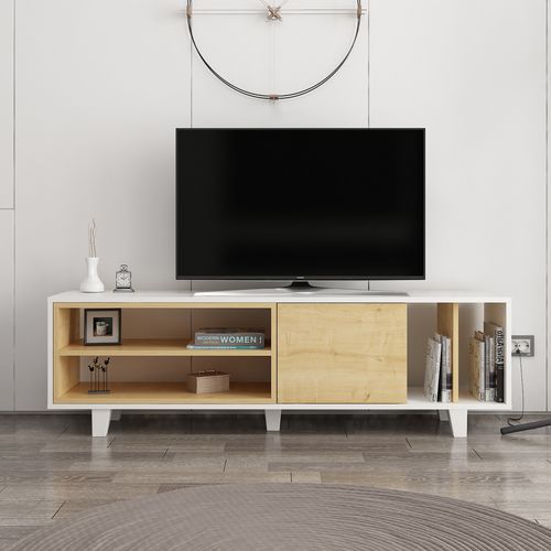 Rosmar - White, Oak Oak
White TV Stand slika 2