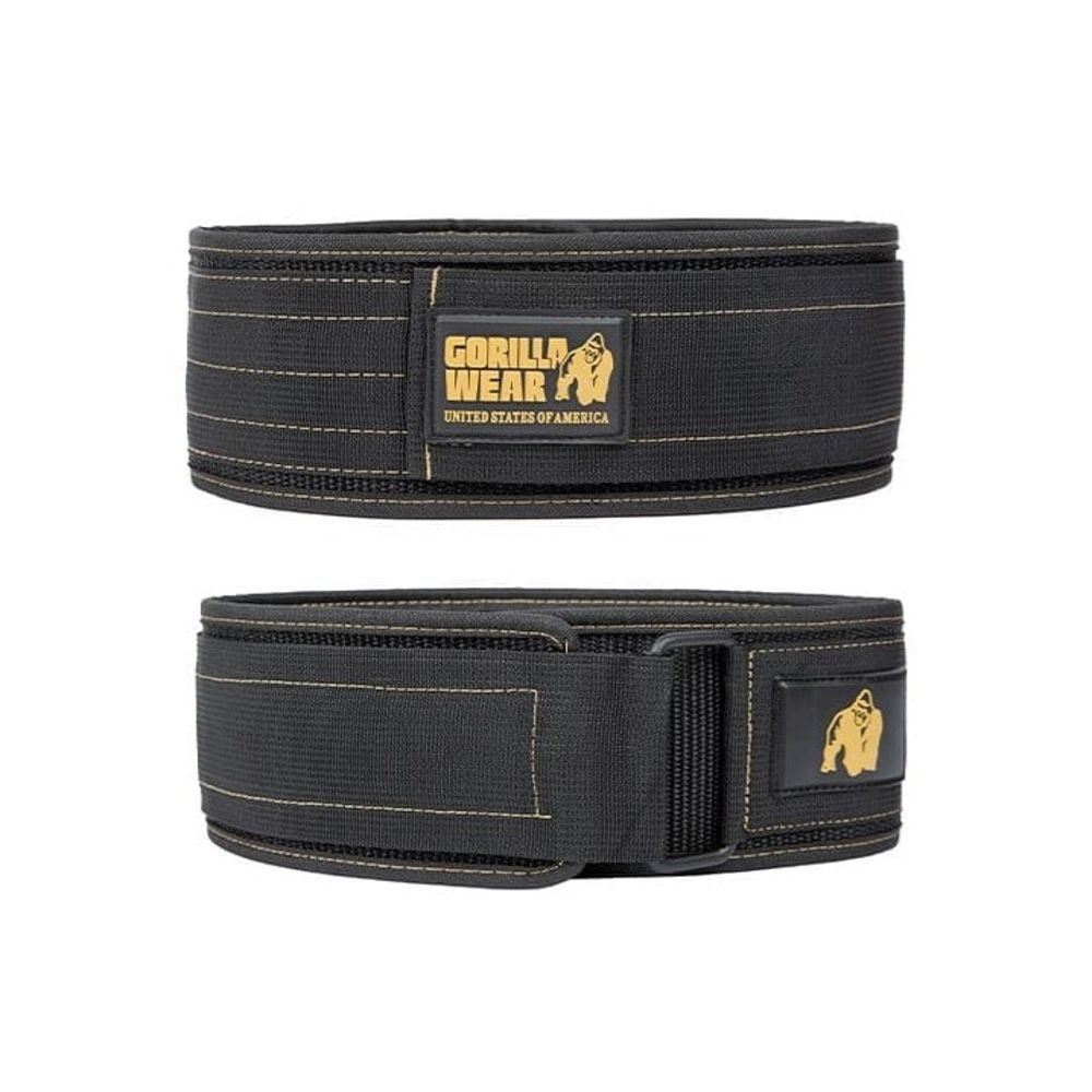 Gorilla Wear Najlonski pojas za dizanje tegova 10cm, Crno/Zlatni slika 1