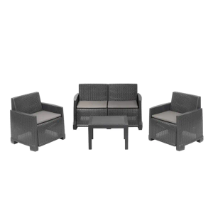 Set Iseo rattan antracit sa jastukom