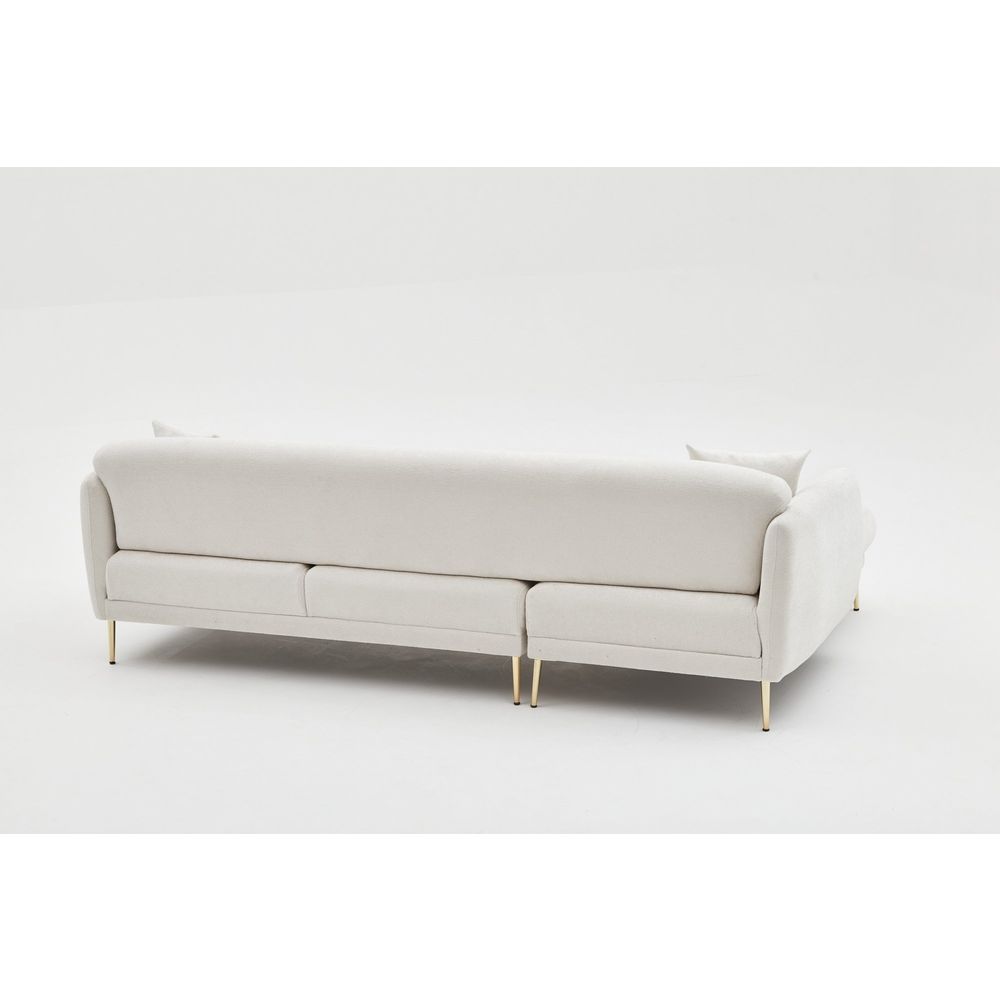 Simena Lijevi - Krem Zlatni Kutni Sofa-Krevet slika 11