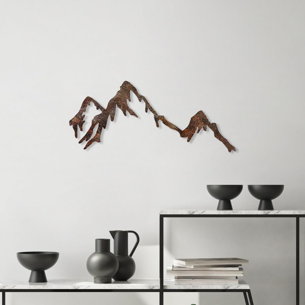 Decorative metal wall accessory Rusty Mountain, colour: antiquation slika 2