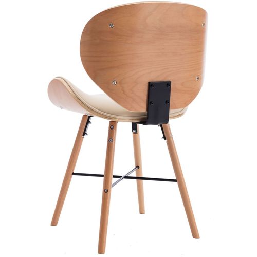 Blagovaonske stolice od umjetne kože i drva 2 kom krem slika 26