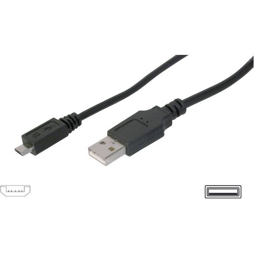 Digitus USB kabel USB 2.0 USB-A utikač, USB-Micro-B utikač 3.00 m crna  AK-300110-030-S slika 1