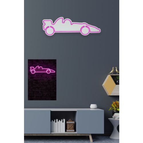 Wallity Ukrasna plastična LED rasvjeta, Formula 1 Race Car - Pink slika 11