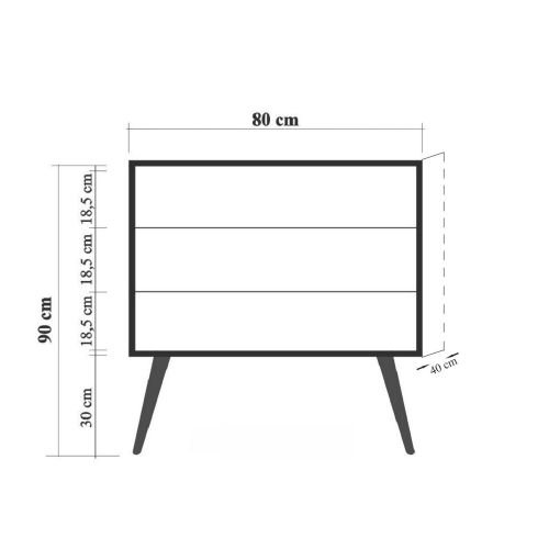 City Trio Flow Multicolor Dresser slika 4