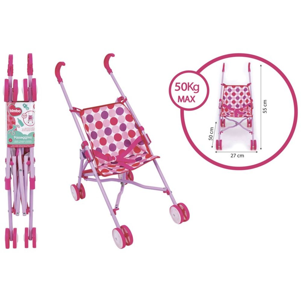 GLOBO Bimbo Metalna kišobran kolica za lutke 55cm slika 2