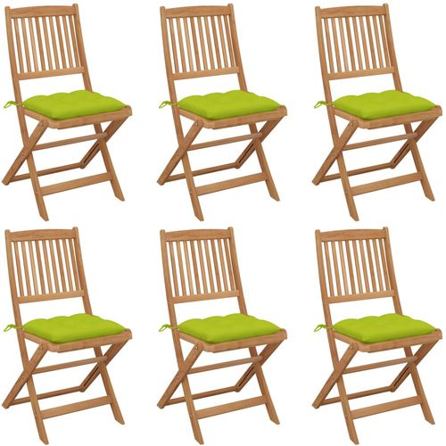 Sklopive vrtne stolice s jastucima 6 kom masivno bagremovo drvo slika 10