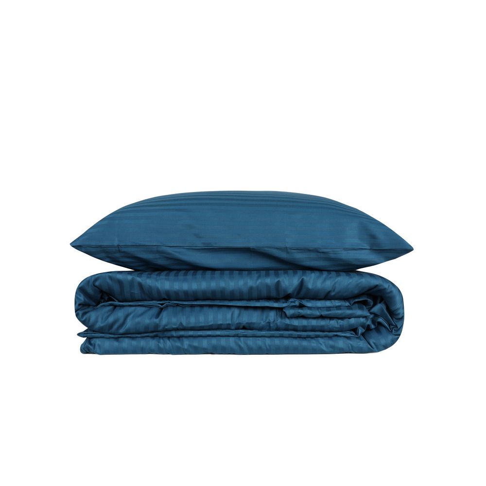 Stripe - Blue Blue Satin Single Quilt Cover Set (DE) slika 3