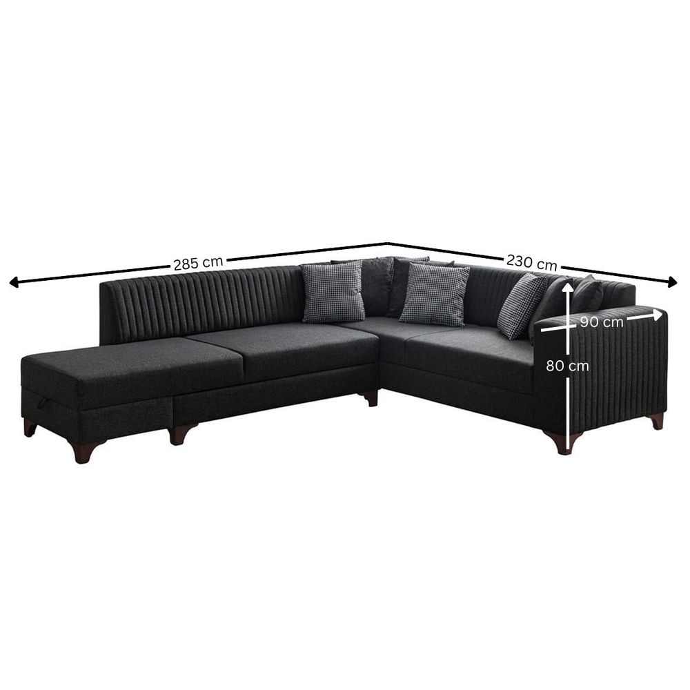 Ugaona Sofa West Left - boja: antracit slika 9