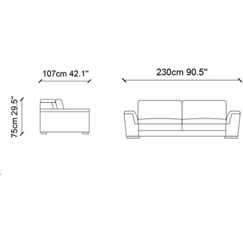 Mardini Grey 3-Seat Sofa slika 7