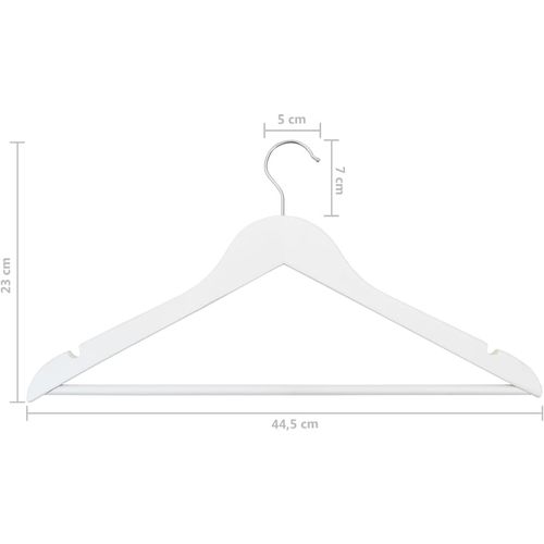 100-dijelni set vješalica protuklizni bijeli od tvrdog drva slika 6