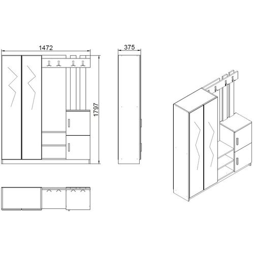 DD8 - AA Atlantic Pine
Anthracite Hall Stand slika 6