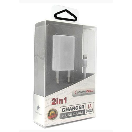 Adapter Punjac COMICELL za Iphone Lightnung 2in1 1A Beli IP5 slika 1