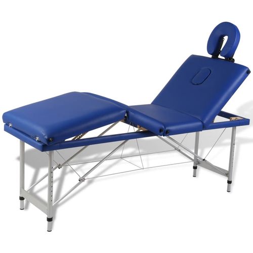 Plavi sklopivi masažni 4 - dijelni stol s aluminijskim okvirom slika 36
