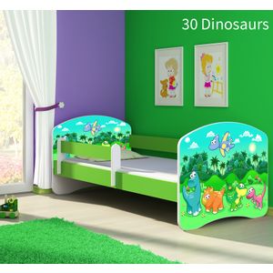 Dječji krevet ACMA s motivom, bočna zelena 160x80 cm - 30 Dinosaurs