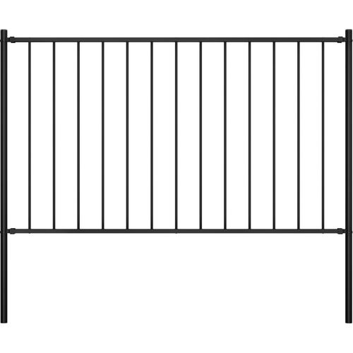 Panel za ogradu sa stupovima čelični 1,7 x 0,75 m crni slika 22