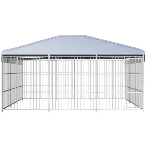 Vanjski kavez za pse s krovom 450 x 450 x 200 cm slika 12