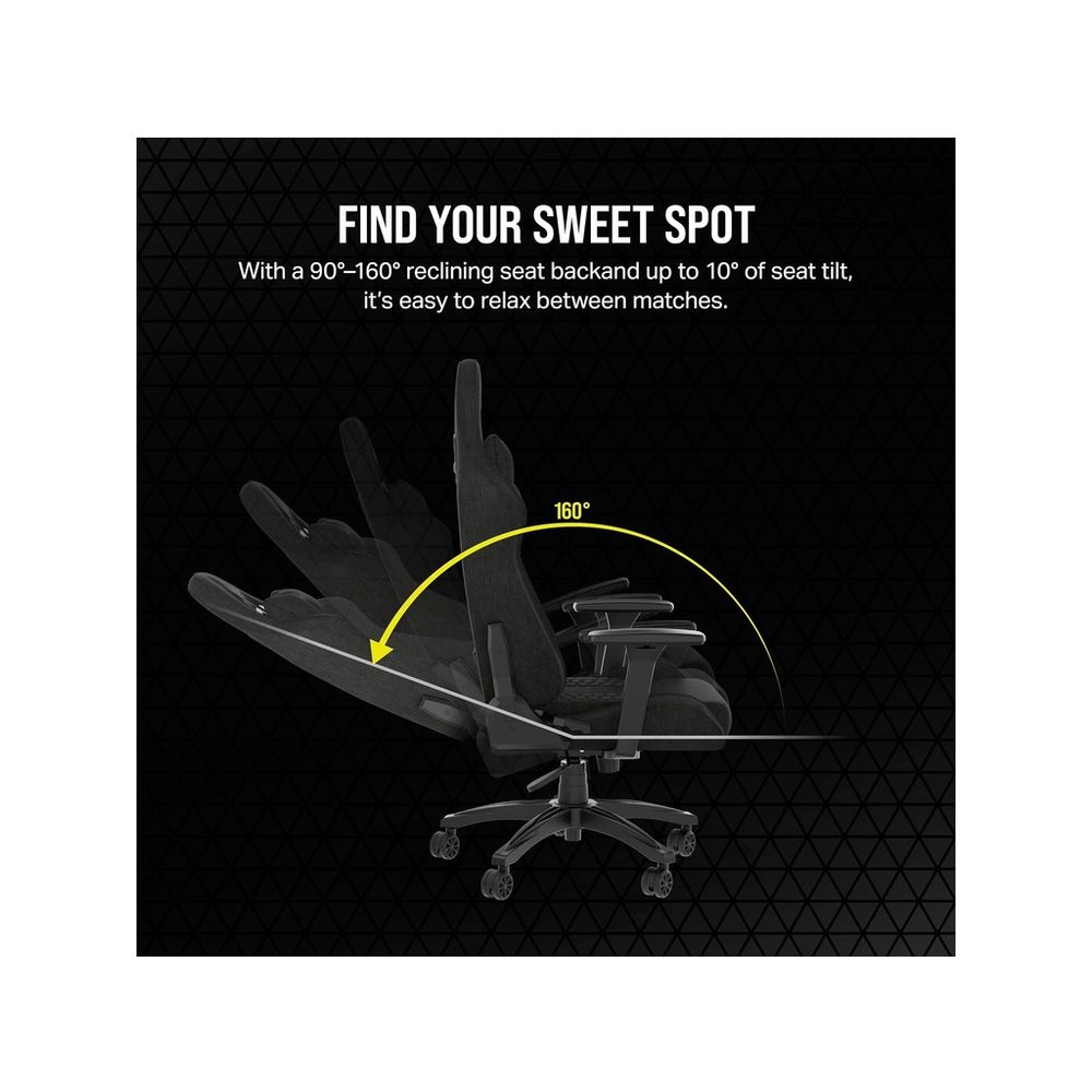 Corsair TC100 Gaming ChairRelaxed, Fabric Black/Black120kg slika 5
