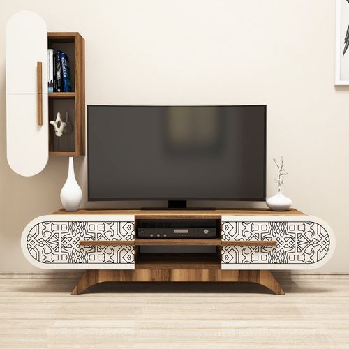 Woody Fashion TV jedinica, Defne - Walnut, Cream slika 2