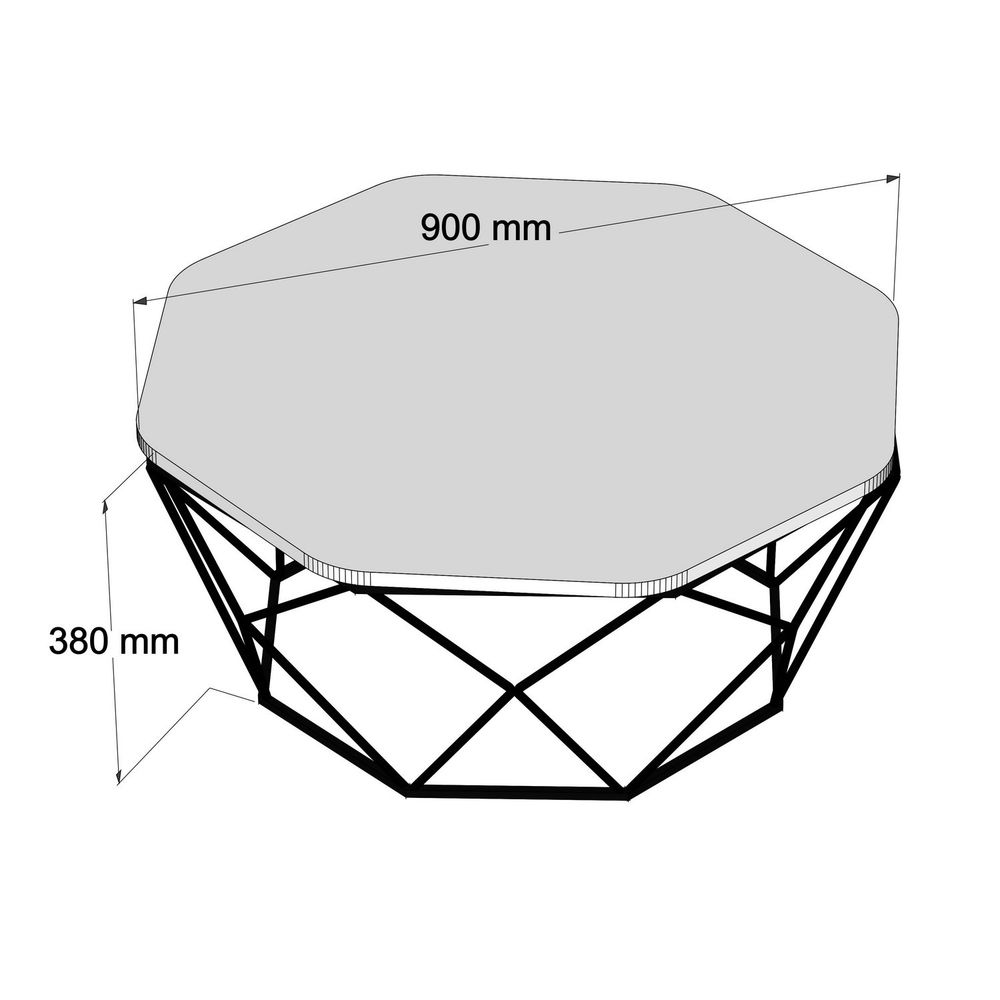 Kafa sto Diamond – bijela boja slika 5