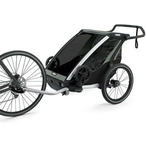 Thule Chariot Lite 2 zeleno (agava)/crna sportska dječja kolica i prikolica za bicikl za dvoje djece (4u1) slika 13
