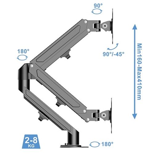 Nosač za monitor stoni 10"-32" Kettz NM-K180 slika 3