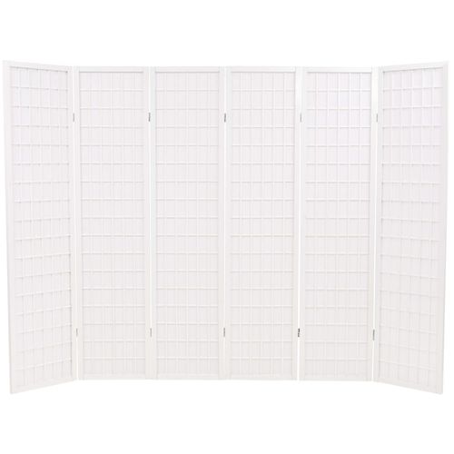 Sklopiva sobna pregrada sa 6 panela u japanskom stilu 240x170 cm bijela slika 26