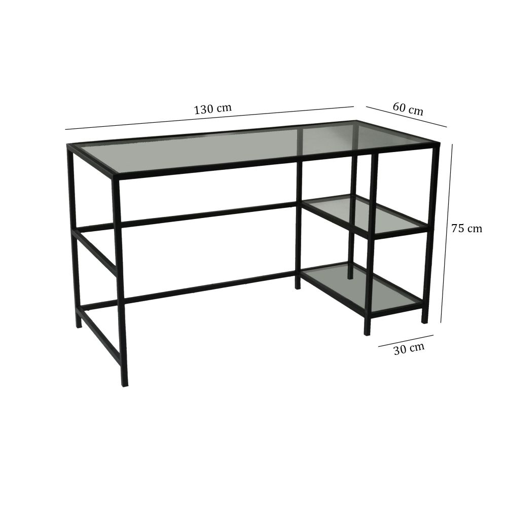 Master M101 Crni Radni Stol / 130x60cm sa Staklenom Pločom slika 10