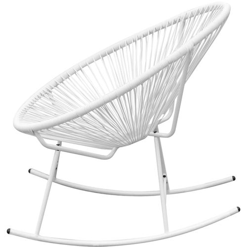 Vrtna stolica za ljuljanje od poliratana bijela slika 12