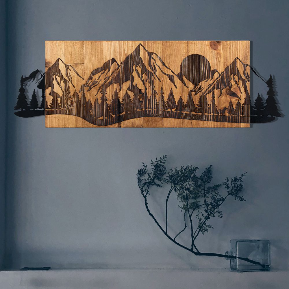Dekorativni Drveni Zidni Ukras 'Sundown Black Walnut' slika 1