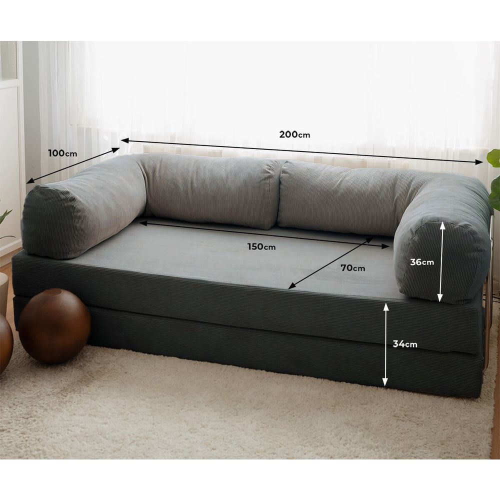 Sofa na razvlačenje za 3 osobe Nook - boja antracit slika 6