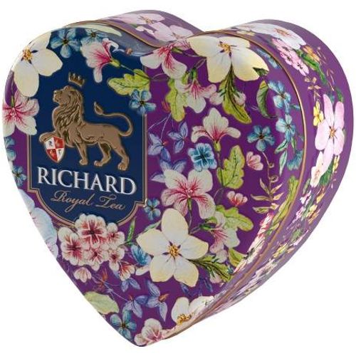 Richard Royal Heart - Crni čaj sa sa korom narandže, aromom bergamota i laticama ruže, 30g rinfuz, VIOLET metalna kutija 1100945 slika 3