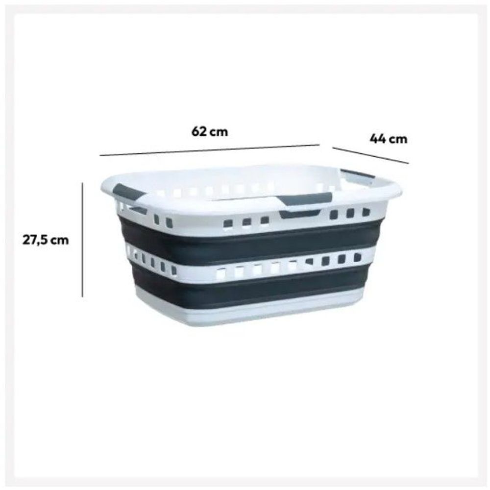 FIVE KOŠARA ZA RUBLJE SKLOPIVA 45L SIVA 62x44x27.5cm slika 2