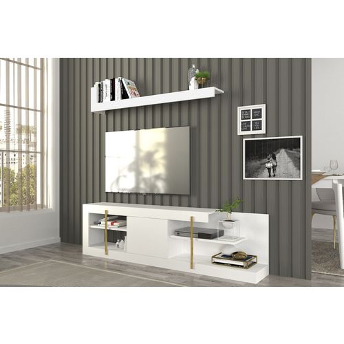 Woody Fashion TV jedinica, Bijela boja, Cascade - White slika 1