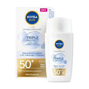 NIVEA SUN TRIPLE PROTECT ultralagani fluid za zaštitu kože lica od sunca SPF 50+, 40 ml