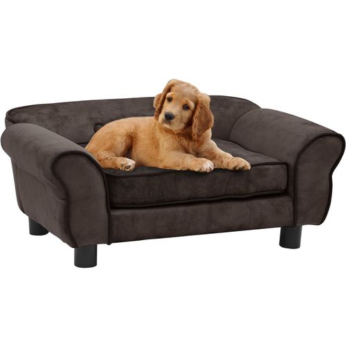 Sofa za pse smeđa 72 x 45 x 30 cm plišana slika 13