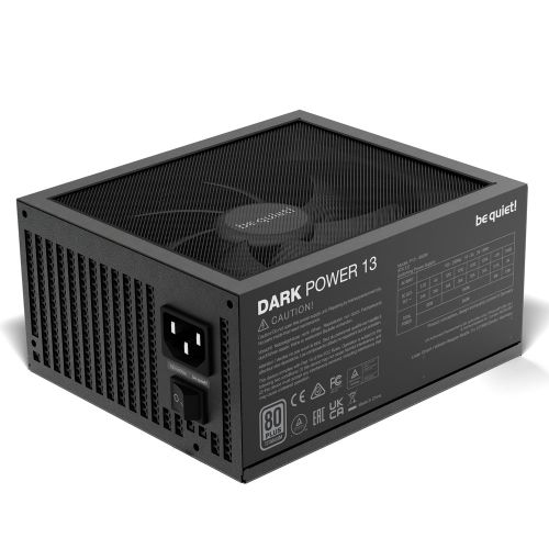 be quiet! BN334 DARK POWER 13 850W, 80 PLUS Titanium efficiency (up to 95.4%), ATX 3.0 PSU with full support for PCIe 5.0 GPUs and GPUs with 6+2 pin connector, Overclocking key switches between four 12V rails and one massive 12V rail slika 2