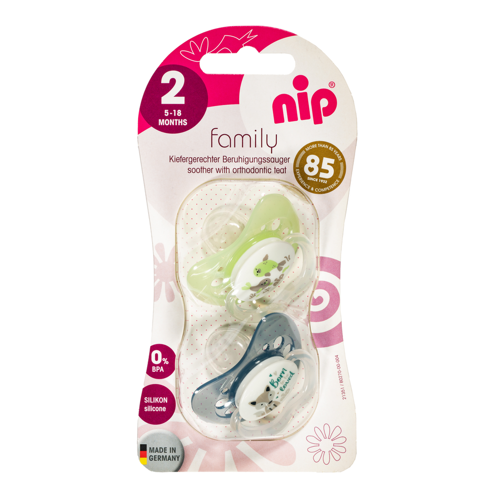 nip® Duda varalica Family 5-18mj (veličina 2) - Silikon, 2kom Plava, Zelena slika 3