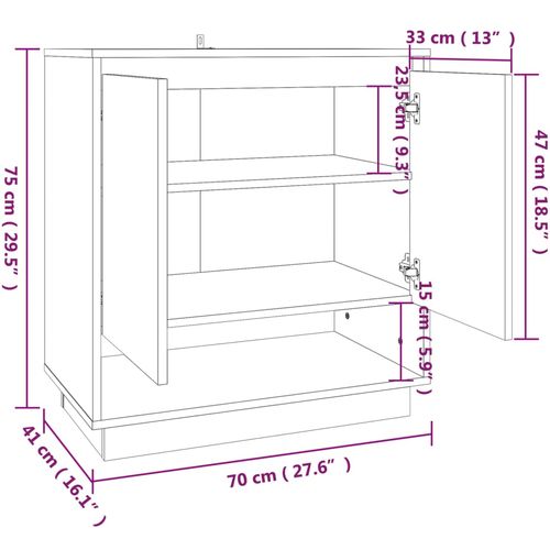 Komoda siva boja betona 70 x 41 x 75 cm od iverice slika 8