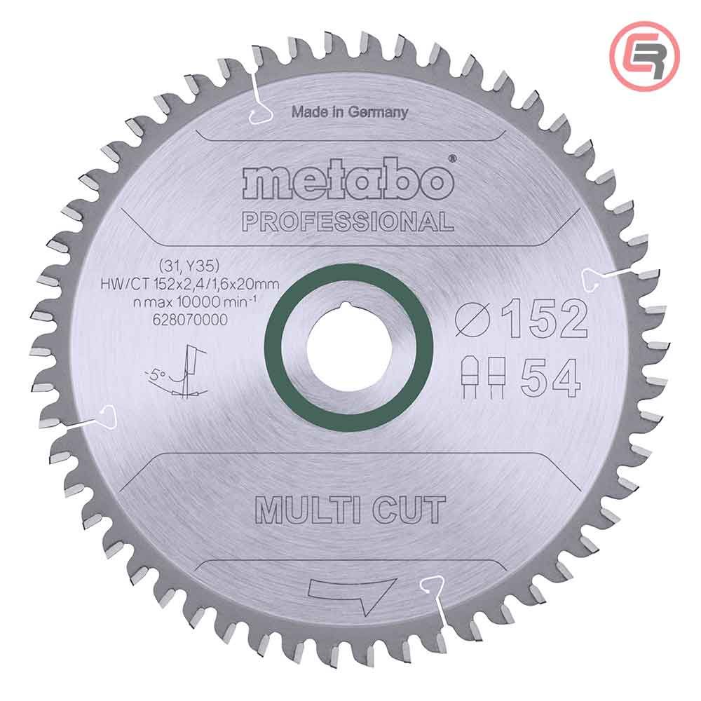 Metabo List Kružne Pile 152×2,4/1,6×20 / Z=54 Multi Cut Professional – 628070000 slika 1