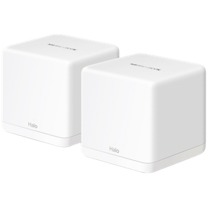 Mercusys Halo H60X (2-Pack) AX1500 Whole Home Mesh Wi-Fi 6 System,2-pack: 1× Halo H60XR + 1× Halo H60XS, 300 Mbps at 2.4 GHz + 1201 Mbps at 5 GHz,Halo H60XR: Internal Antennas, 3× Gigabit Ports; Halo H60XS: Internal Antennas, 2× Gigabit LAN Port