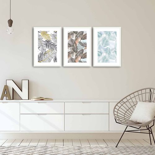 3PBCT-07 Multicolor Decorative Framed MDF Painting (3 Pieces) slika 1