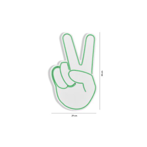 Wallity Ukrasna plastična LED rasvjeta, Victory Sign - Green slika 8