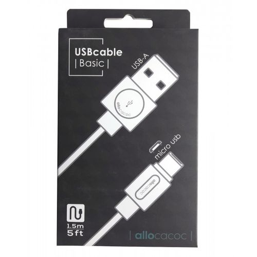 ALLOCACOC Flat USB kabl microUSB, duž.1,5m, beli 10452WT/USBMBC slika 2