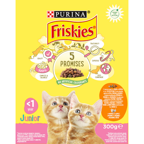 Friskies®Junior, ukusna kombinacija piletine i puretine, s mlijekom i s povrćem, 300 g slika 2