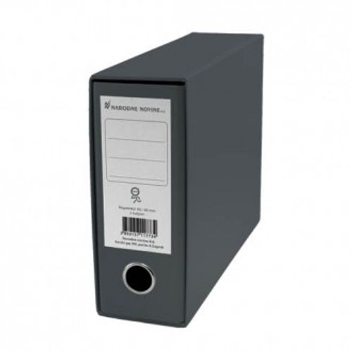 Registrator s kutijom A5, 8 cm, Nano, sivi slika 1