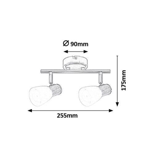Rabalux Gavin spot E14 2x40W s.hrom, beech Spot rasveta slika 3