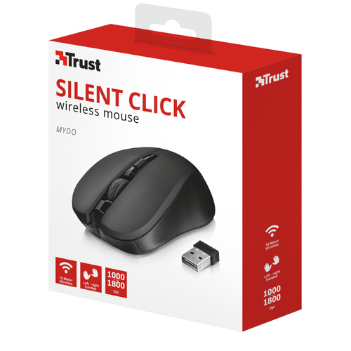 Trust miš bežični silent click Mydo crni (21869) slika 5