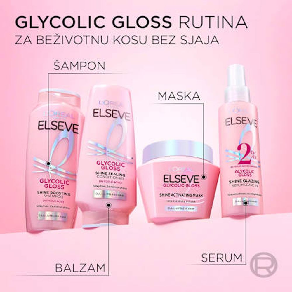 L'Oréal Paris Elseve Glycolic Gloss Shine Glaze Maska za kosu 300 ml slika 6