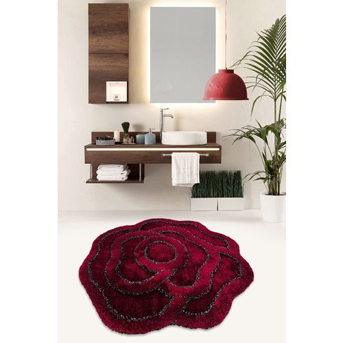 Colourful Cotton Akrilna kupaonska prostirka Big Rose - Maroon slika 1